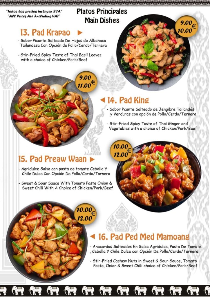 Thai Aroi Menu Page 4